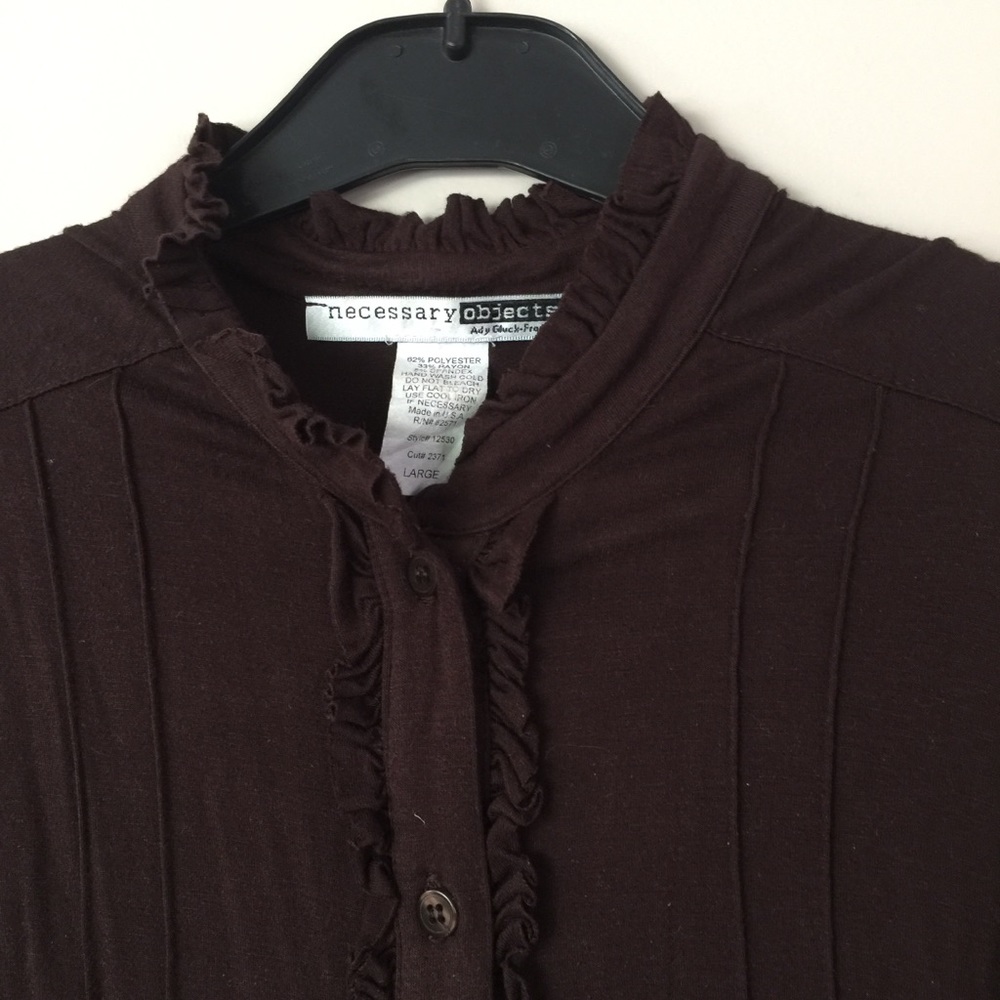 Brown Button Down - Picture 3 of 4